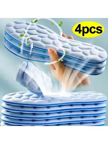 2/4pcs Soft Massage Memory Foam Insoles for Sport Running Shoes Sole Breathable Cushion Pads Women Men Feet Orthopedic Insoles