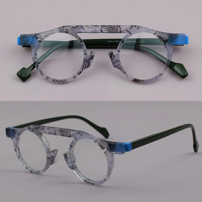 

Prescription Glasses for Men Women, Retro Japanese Round Acetate Optical Frames Hipster Vintage Eyewear for Driving Reading