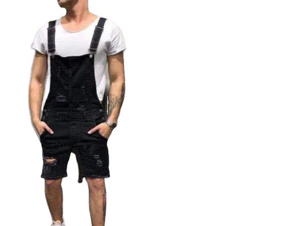 Casual Mens Jeans Work Pants Suspenders Men Clothing Adjustable Overalls Ripped Jeans Denim Shorts Men Cargo Pants Baggy Jeans