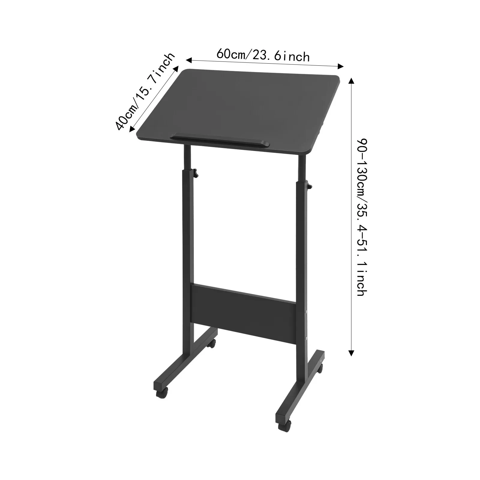 Computer DesksAdjustable Portable Laptop Stand with Wheels for Presentation and Standing Desk Use