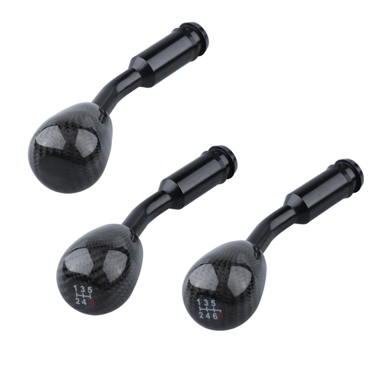 

5 6-скоростная ручка переключения передач из настоящего углеродного волокна, круглая шариковая ручка рычага переключения передач ручной коробки передач M8x1.25 M10x1.25 M10x1.5