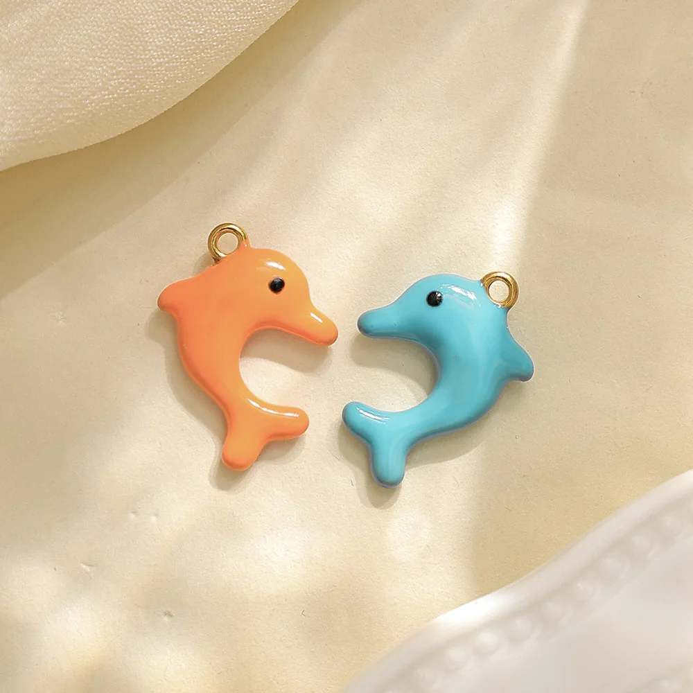 

5 шт., подвески Hadnmade Ocean Dolphin, подвески из нержавеющей стали, ожерелье, серьги, разъемы, фурнитура для изготовления ювелирных изделий своими руками