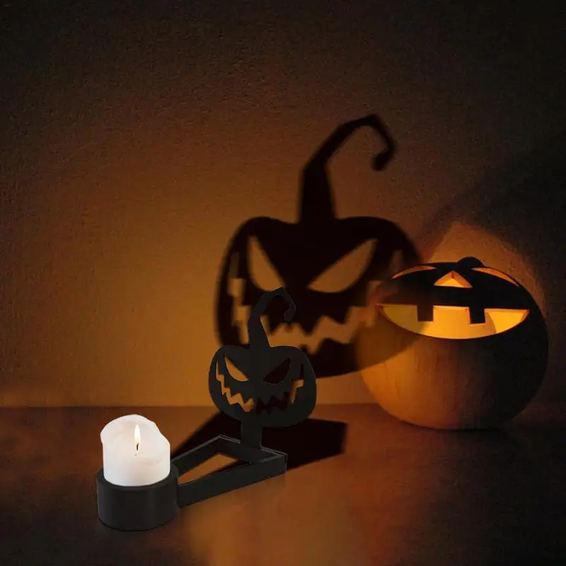 Shadow Stand Candle Holder Halloween Tealight Stand Horror Pumpkin Shadow Funny Shadow Stand Seasonal Centerpiece Candle Holder