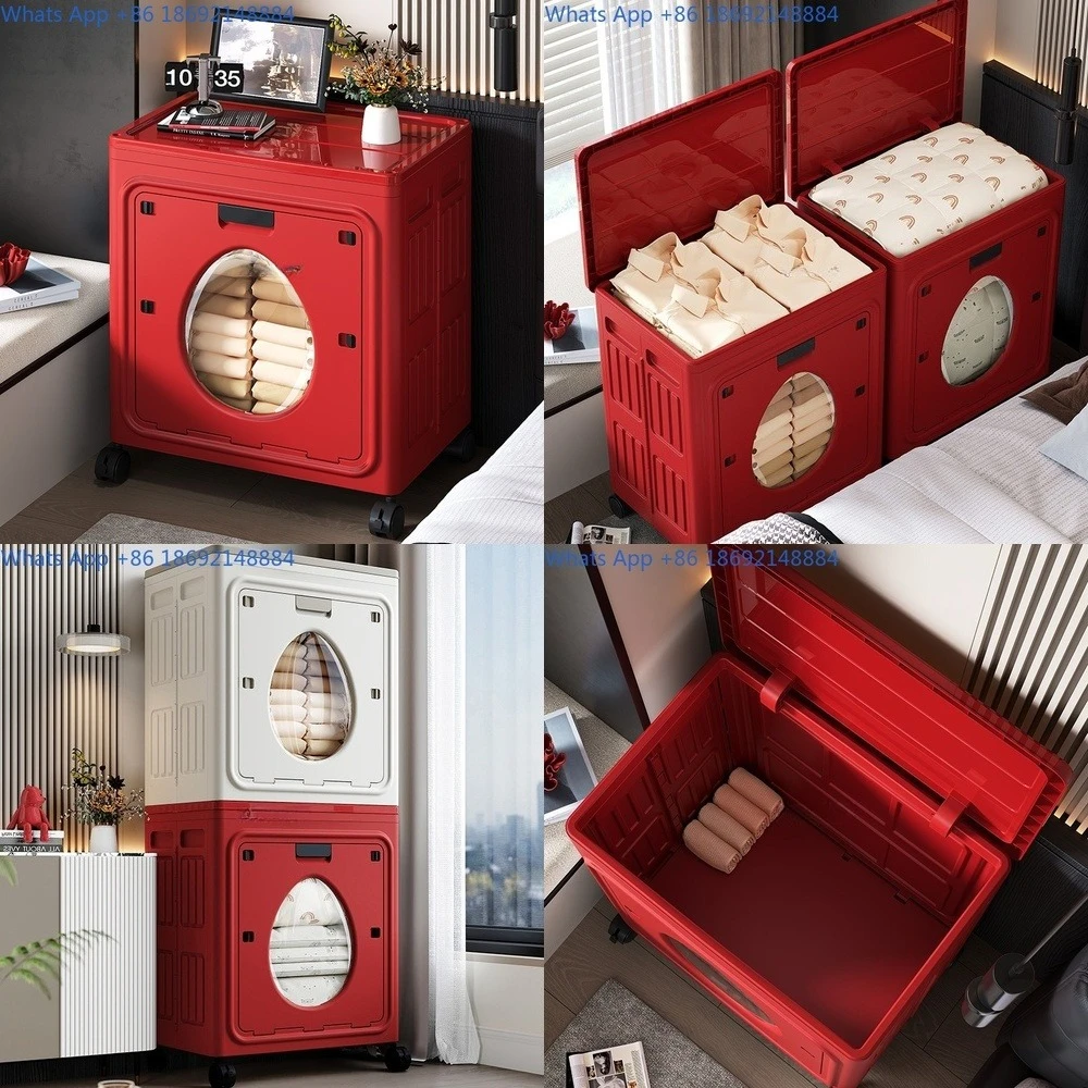 

Storage Box for Bedroom Clothes Organizer with Wheels Foldable Large Capacity Home Clothing Storage Cabinet
