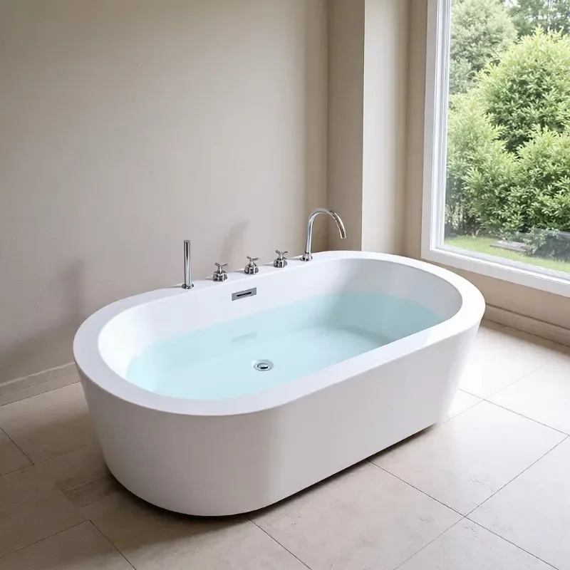 for Hotel B&B Wholesale 1.3-1.8m Adult Acrylic Bathtub Household Wide Edge Seamless Integrated Bath Tub