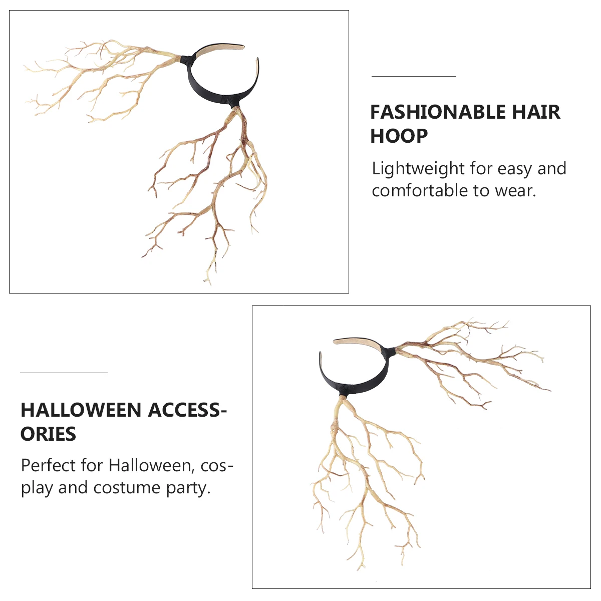 

1 Piece Witch Horn Headband Halloween Hair Hoop Party Hairwear Creative Lightweight Cosplay Accessory Halloween Hair Hoop