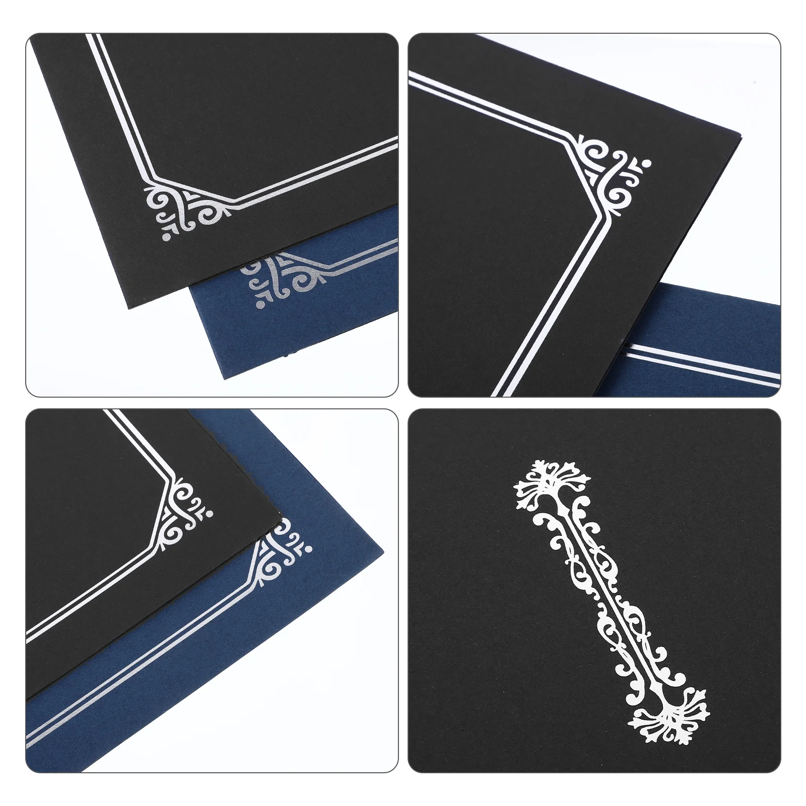 4 unidades de envelopes de certificado, suporte de papel preto, certificados, gradomas, prêmios, apresentações, suporte de certificado