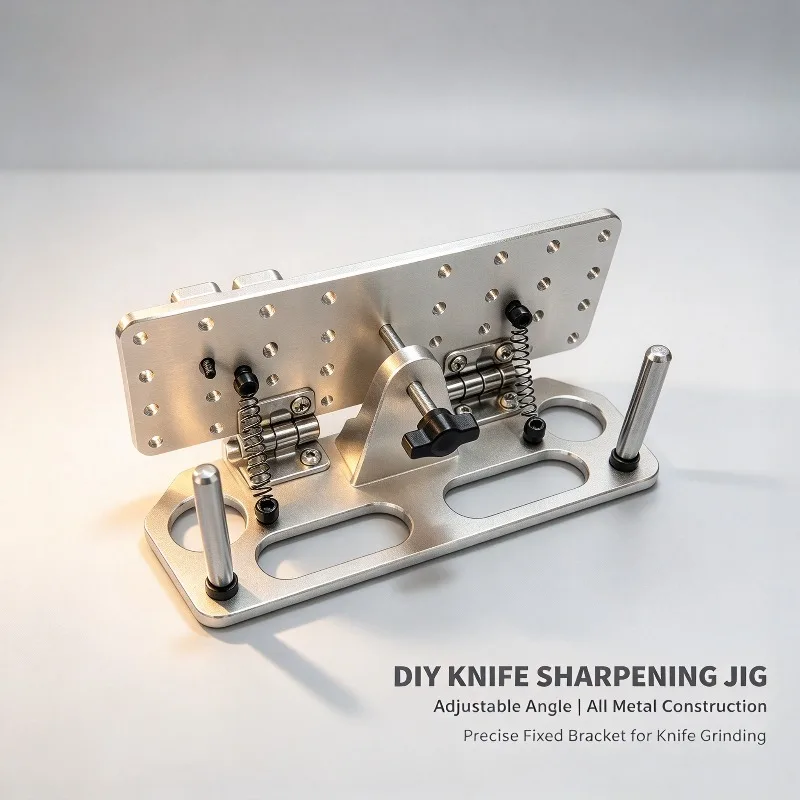 DIY Knife Sharpening Jig, V-Clamp Adjustable Sharpening Holder, Fixed Support Bracket for Blade Grinding Polishing Work