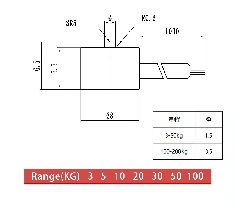 Mini Pressure Button Sensor: Load Cell 1.5-500Kg, High Precision Micro Sensor 8-20mm for Force Measurement