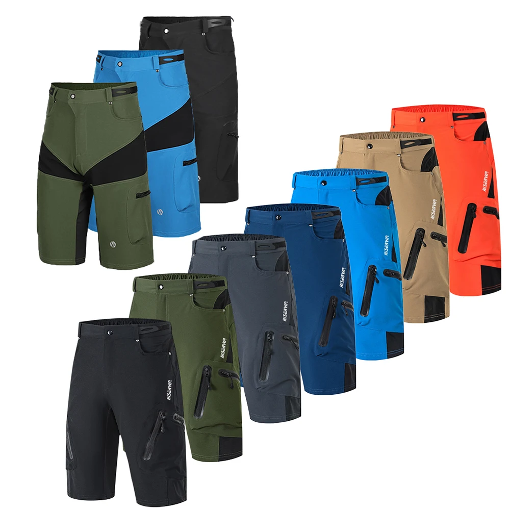 Men Mountain Bike Downhill Shorts Multi-Pockects Breathable Loose Motocross MTB Shorts BMX ATV Downhill Pants  Racing Shorts