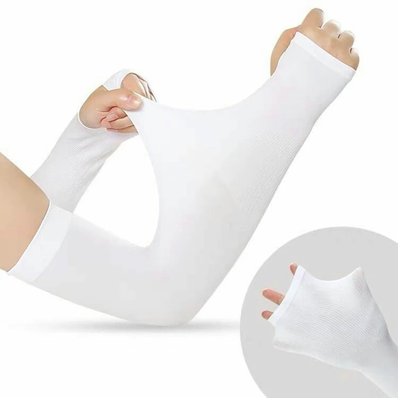 1/3 Paar Eis Seide Sonnenschutz Arm Abdeckungen Unisex Ellenbogen Abdeckung Outdoor Radfahren Laufen Angeln Fahren Coole Anti-UV Arm Ärmel – Detail 2