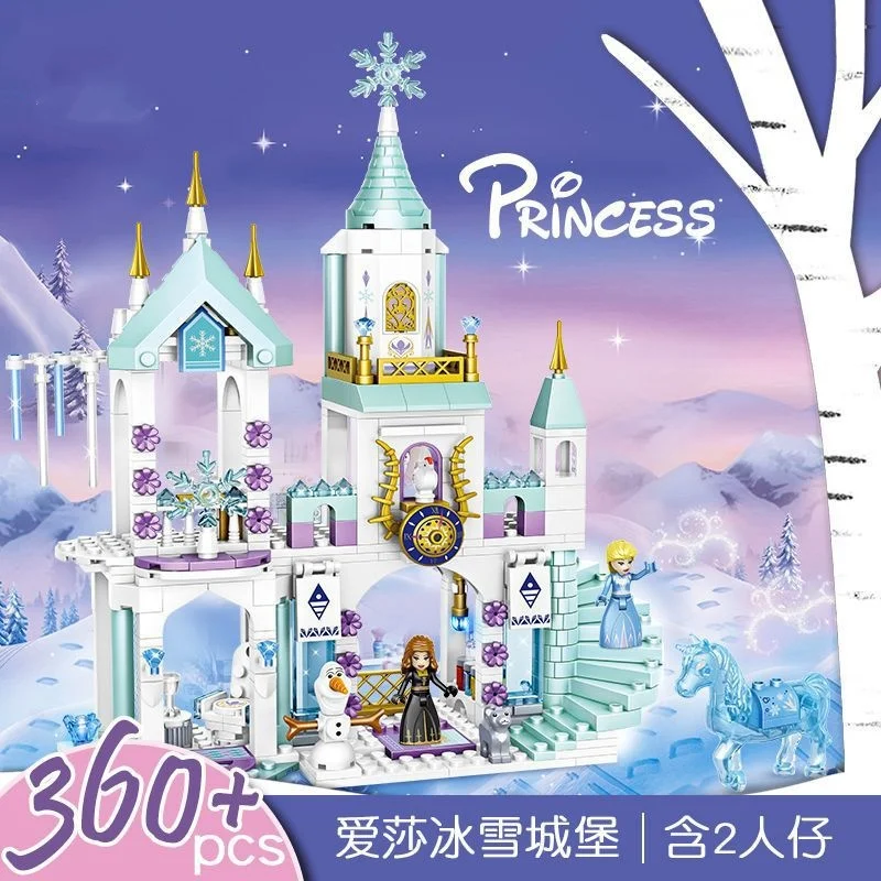 Super Sized cute Building Toy Building Block Model Of Elsa Snow Princess Children Castle House Jigsaw Puzzle Gift