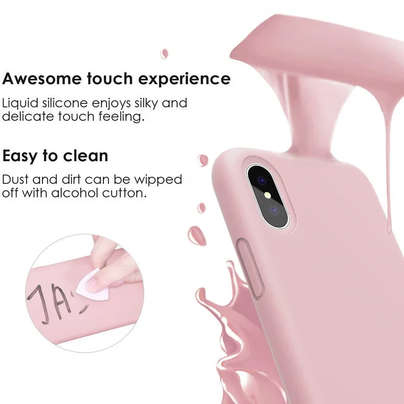 Liquid Silicone Case For iPhone 16 15 14 13 12 mini 11 Pro Max Anti-drop full package mobile phone liquid silicone case