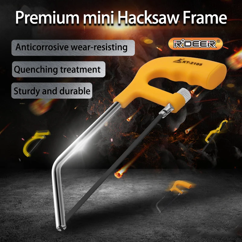 6 Inch 10/12 Inch Hacksaw with 5 Saw Blades - Adjustable Hand Saw For Wood & Metal Cutting, DIY Woodworking Tool, Household Use