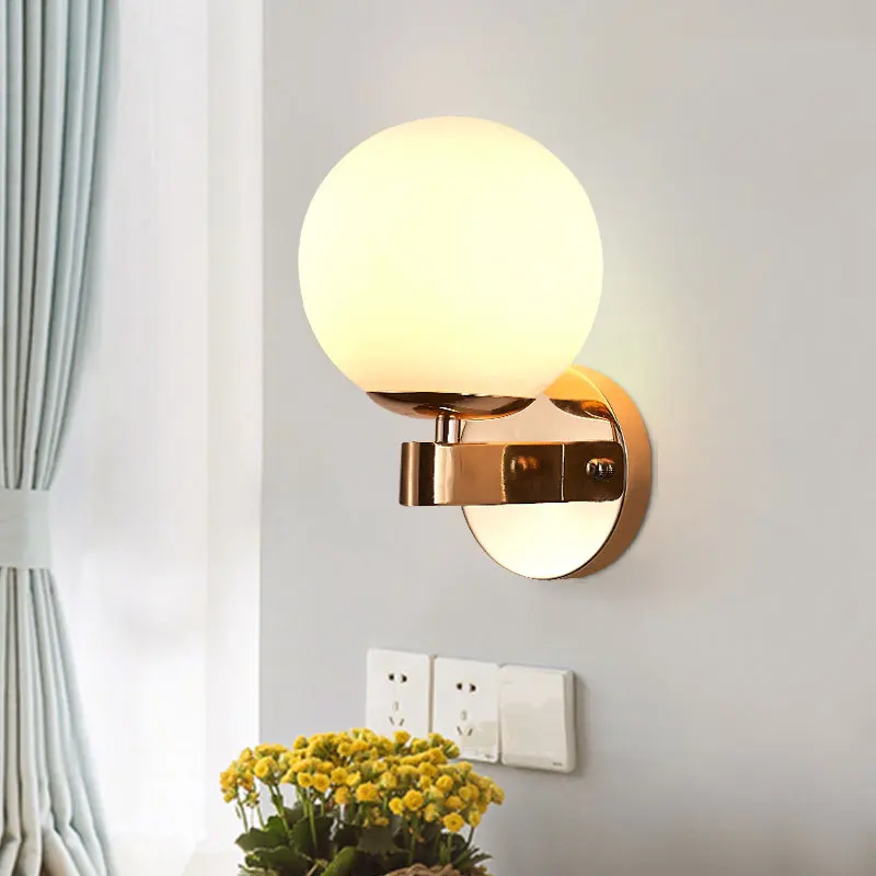 Lámpara de pared nórdica para interiores, lámpara Led creativa para dormitorio, mesita de noche, moderna y sencilla, para sala de estar, pasillo, candelabro de pared