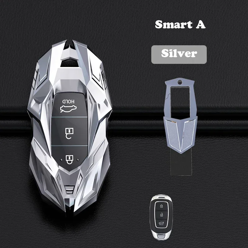 

Zinc Alloy Car Key Case Cover Protector Shell For Hyundai I30 Ix35 Encino Azera Accent TM Palisade Santa Fe Auto Accessories