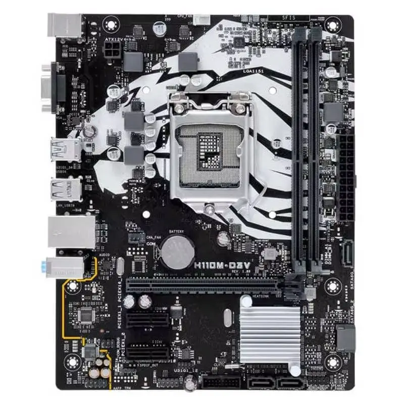 ASUS H110M-D3V Motherboard Intel H110 LGA 1151 2×DDR4 Micro ATX PCI-E 3.0 support  i3-6100 i5-6400T  i7-6700  i3-6300 cpu - view 2