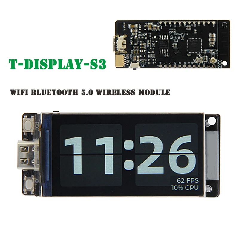 ABGR-T-Display-S3 ESP32 S3 con scheda di sviluppo display LCD ST7789 da 1,9 pollici WIFI Bluetooth5.0 modulo wireless 170X320