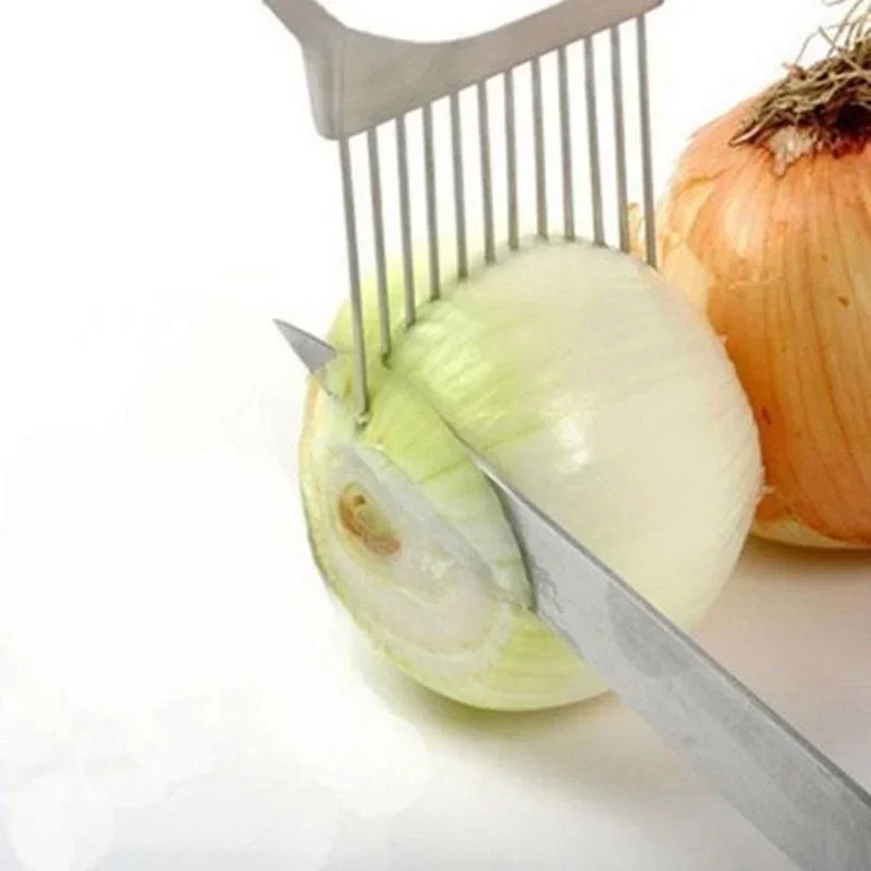 Household Kitchen Novel Accessories Vegetable Fruit Beef Onion Slicer Cutting Holder Slicing Cutter Stainless Steel Meat Needle