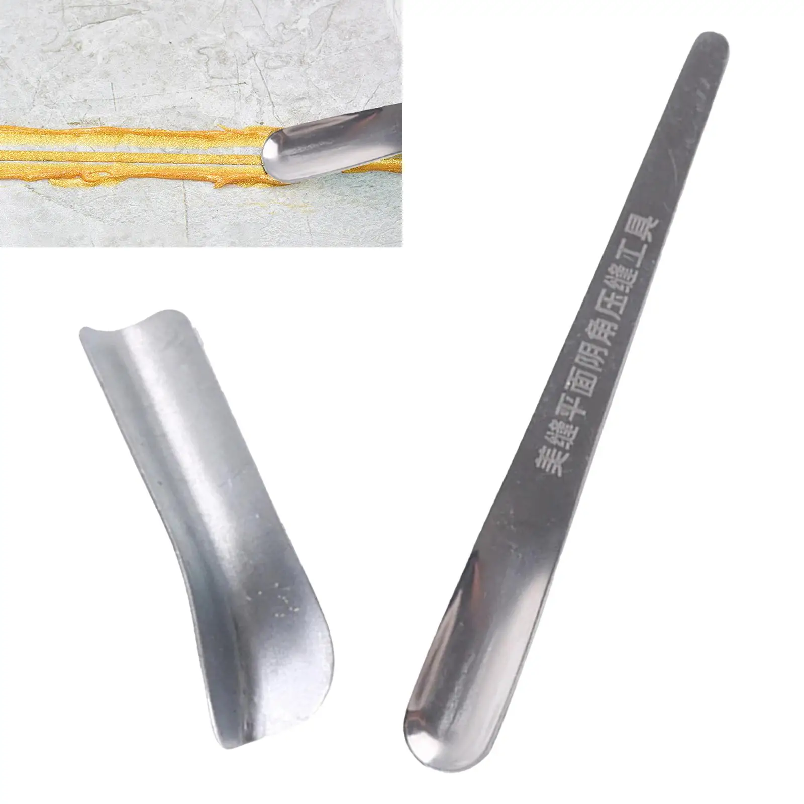 

2x Caulking Tool Smoothing Hand Finisher Stainless Steel Sealant Scraper