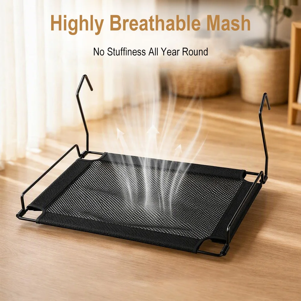 Foldable Cat Window Perch Hammock No Drill Hanging Cat Bed on Radiator Breathable Mesh Washable 8kg Load Pet Shelf for Kitten