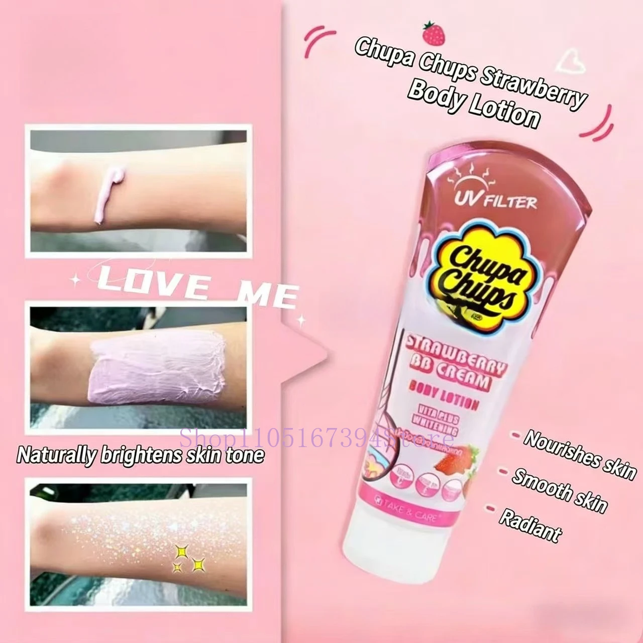 ChupaChups Moisturizing Lotion with SPF Sun Protection UV Defense Brightening Effect Lightweight Hydrating Concealer Body Care