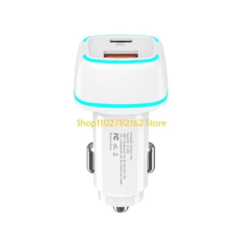 

547B USB QC3.0PD Car Dual Port Fast Adapter Cigarette Fast 36W