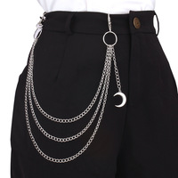 Moon Pendant Chain On The Jeans Pants Women Punk Keychains for Men woman Harajuku Rock and roll Accessories