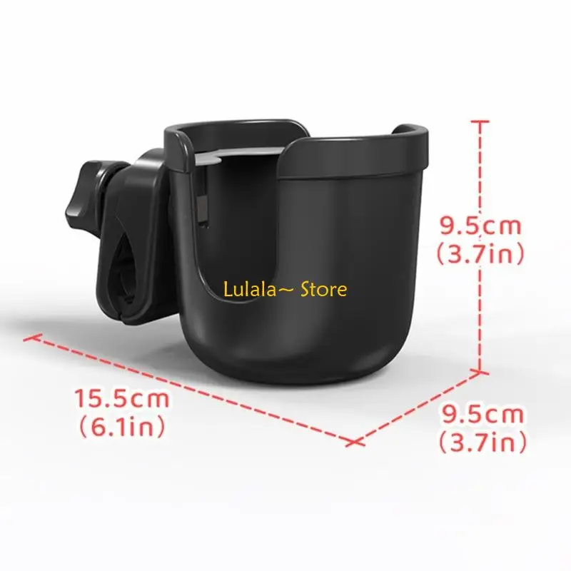 Y4QA Adjustable Beverage Bracket For Strollers Handlebars Wheelchair Frame Handlebars