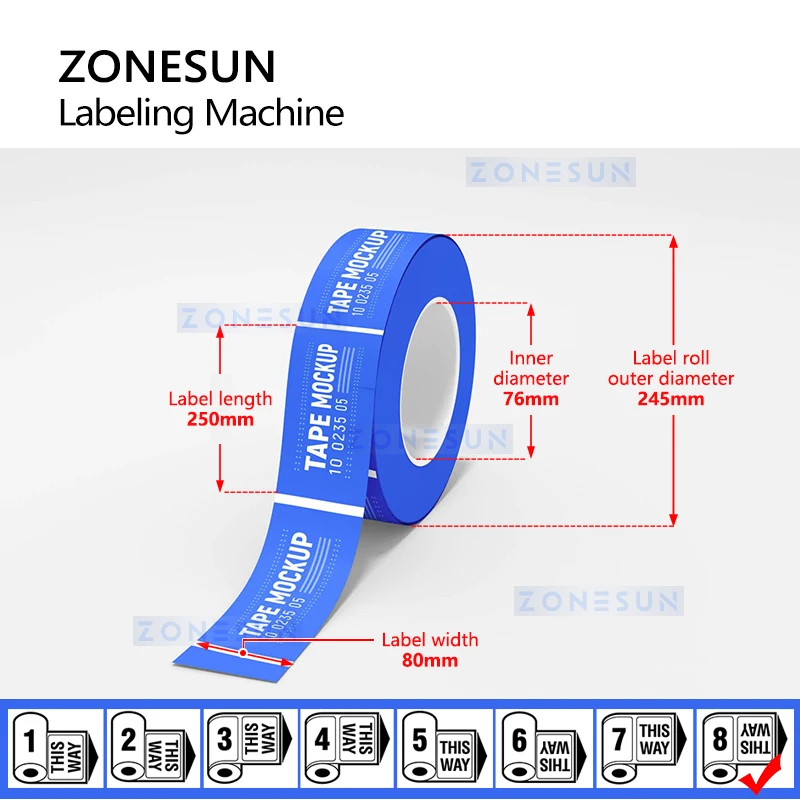 ZONESUN Automatic Round Bottle Wrap-around Labeling Machine Bottle labeler Label Applicator ZS-TBD10