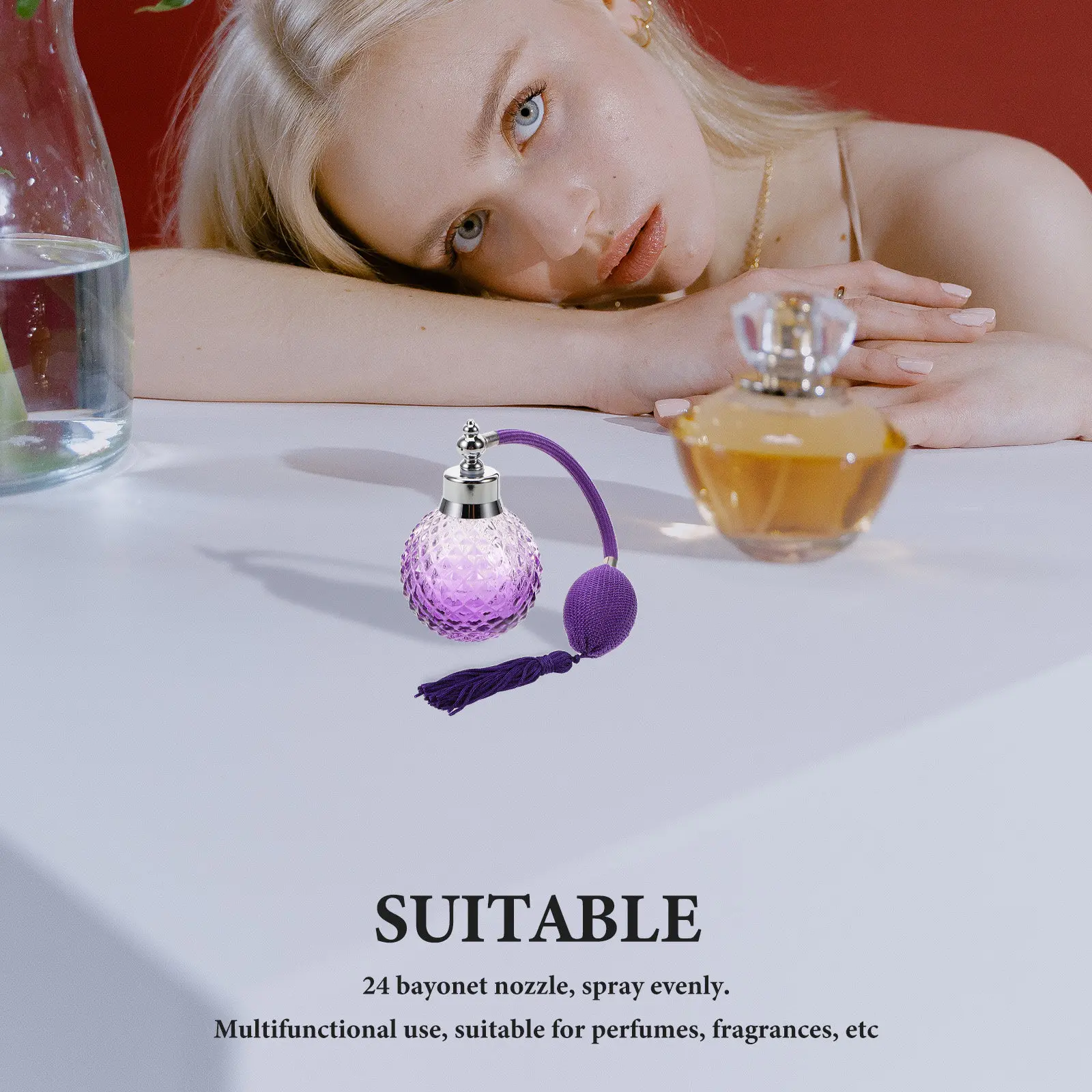 

Glass Perfume Bottle Empty Vintage Travel Mini Fragrance Storage Aromatherapy Essential Oil Holder Clear Bottle For Car