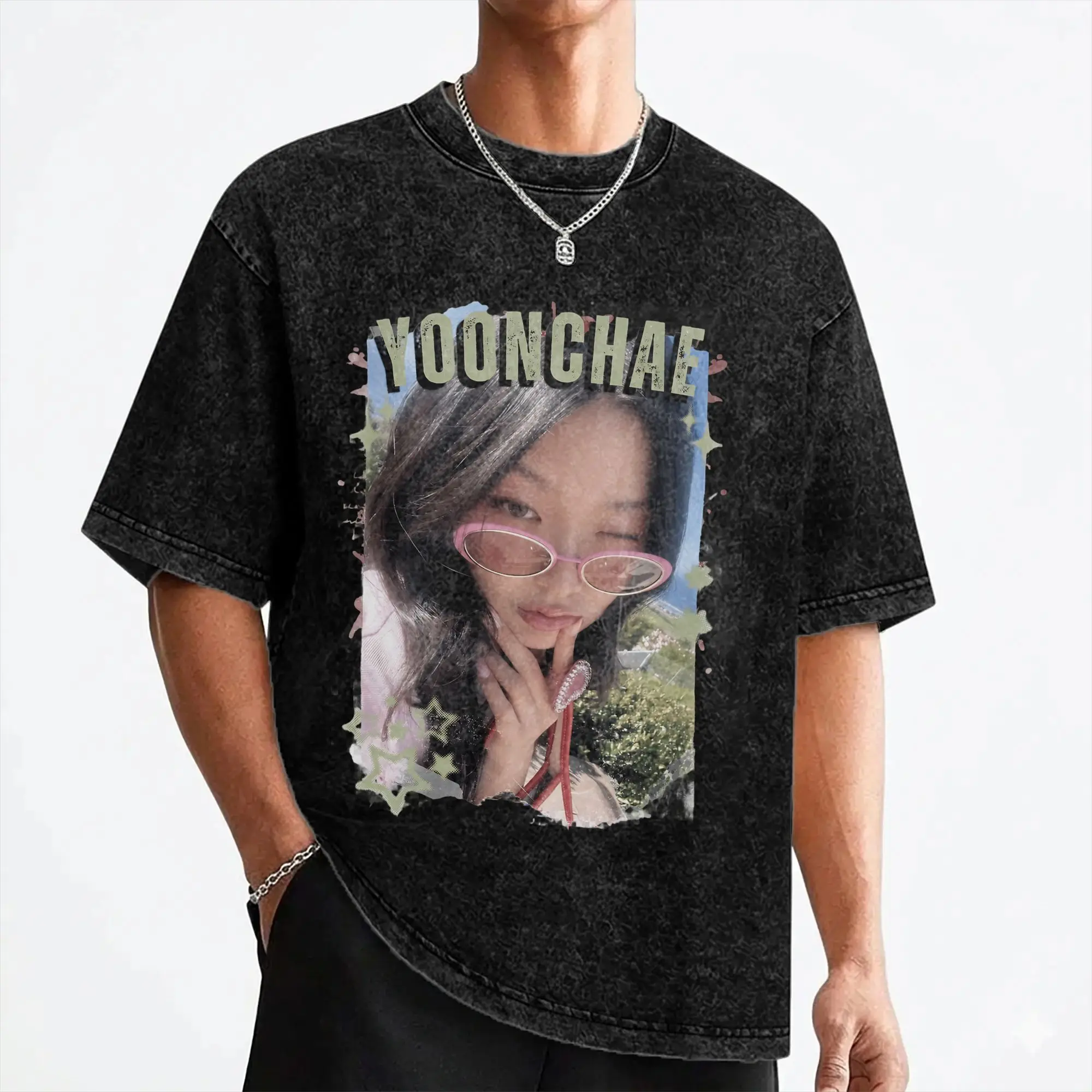 Yoonchae Katseyes Kpop Girl Group T Shirts Washed 100% Cotton Harajuku T-Shirts  Fashion for Men Women Streetwear Summer Tees