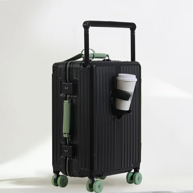 

Aluminum frame wide tie rod suitcase, multi-functional silent shock absorption