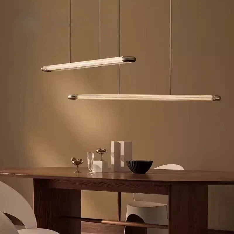 

Italian Style Modern Minimalist Straight Strip Home Pendant Light Modern Designer Bar Counter Conference Room Ceiling Light