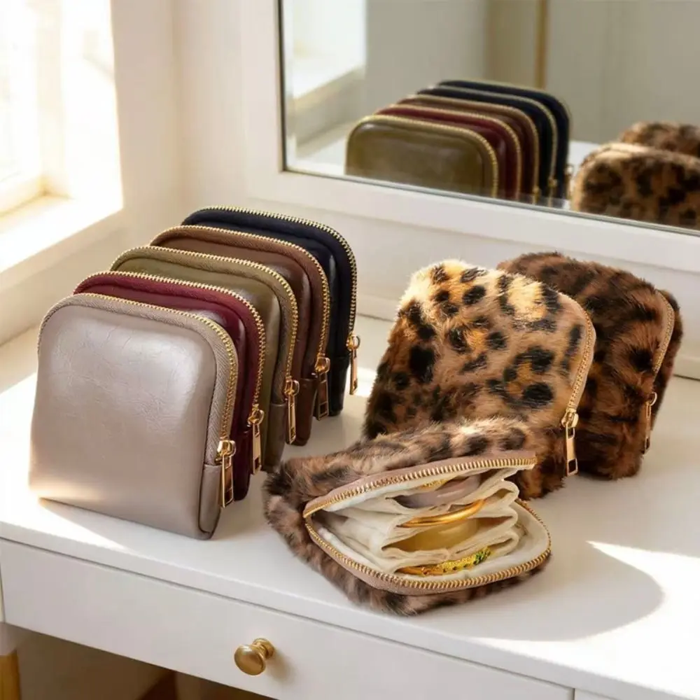 

Вместительная сумка для хранения украшений из ПУ-кожи, многослойная, с защитой от царапин, на молнии, портативная, мягкая, женский кошелек, для домашнего хранения