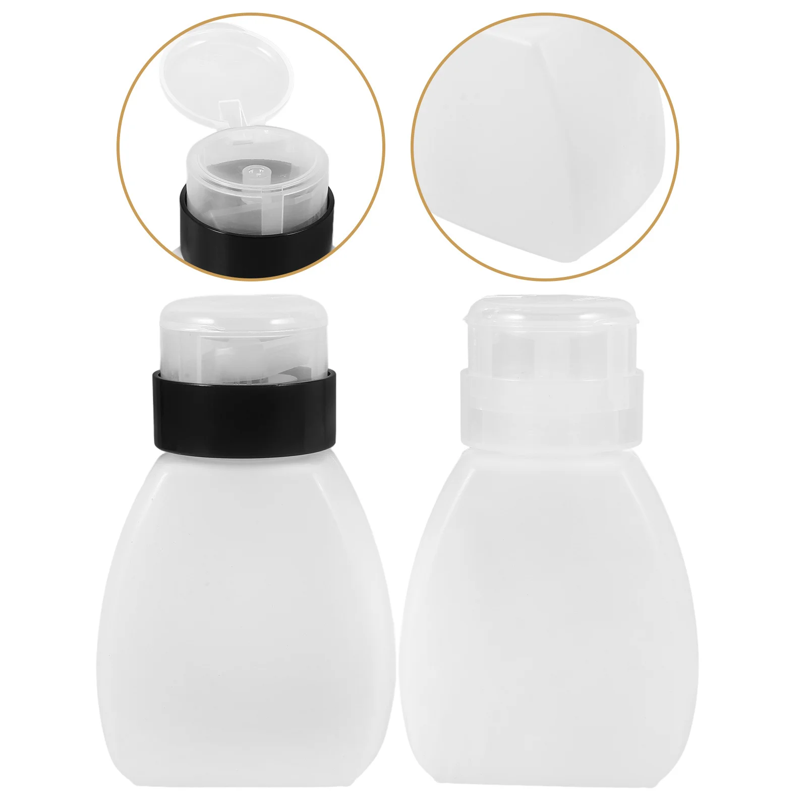 2 قطعة من البلاستيك الشفاف اضغط على زجاجة فارغة لمسمار الفن موزع سائل مضخة إعادة الملء المحمولة مانيكير لوازم التنظيف #2