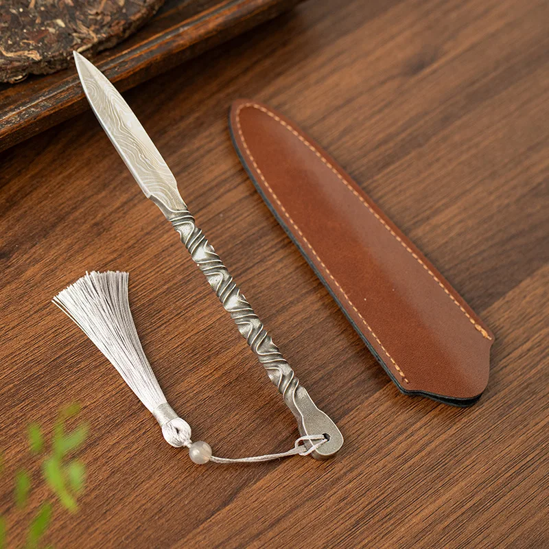 Chinese Pu'er Tea Knife Retro Diamond Tea Needle Cutters Brick Tools Split Tea Brick Pry Tea Cone Tool Tea Ceremony Accessories