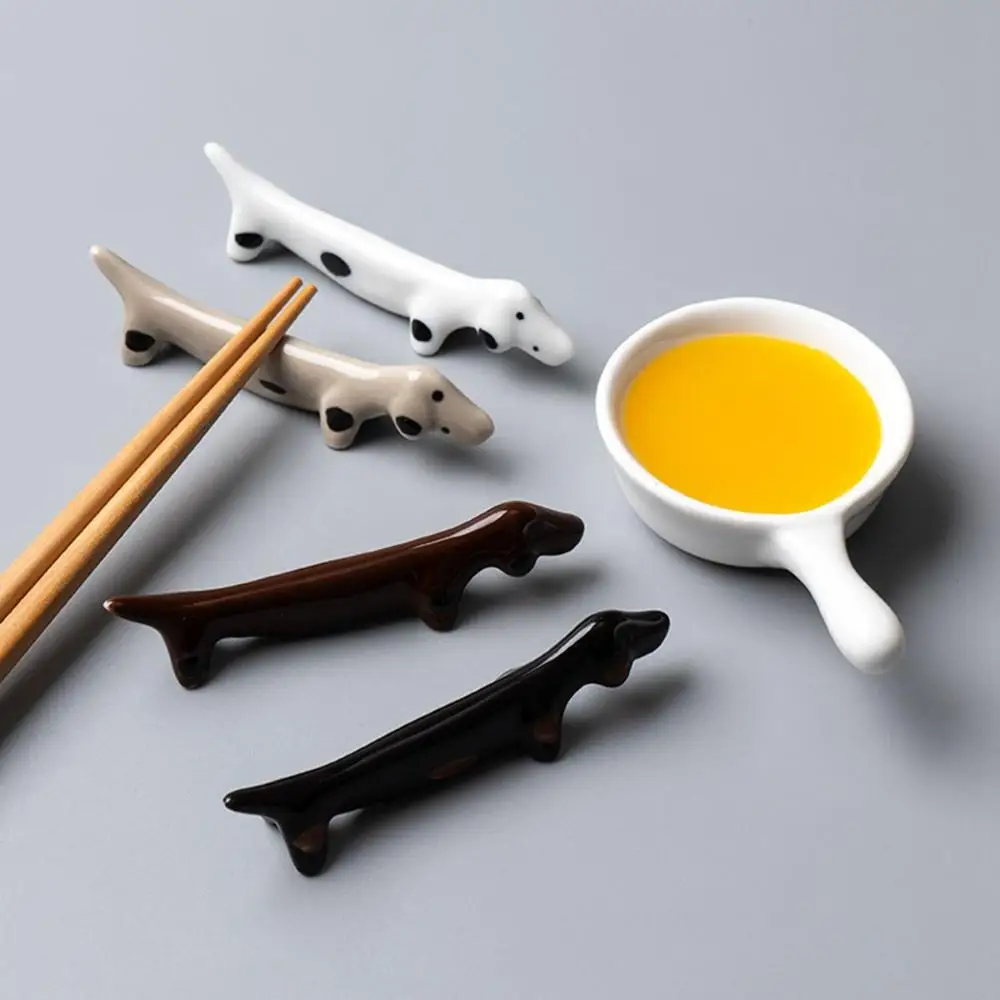 1 PCS Simple Chopsticks Holder Creative Puppy Shaped Dinnerware Stand Durable Ceramic Spoon Fork Rack