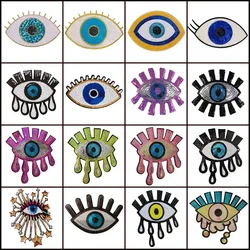 Mysterious Eye Sequined Appliques Evil Eye Symbol Iron on Badge Colored Human Eye Thermo Patch for Fashion Hoodie Sweatshirt DIY