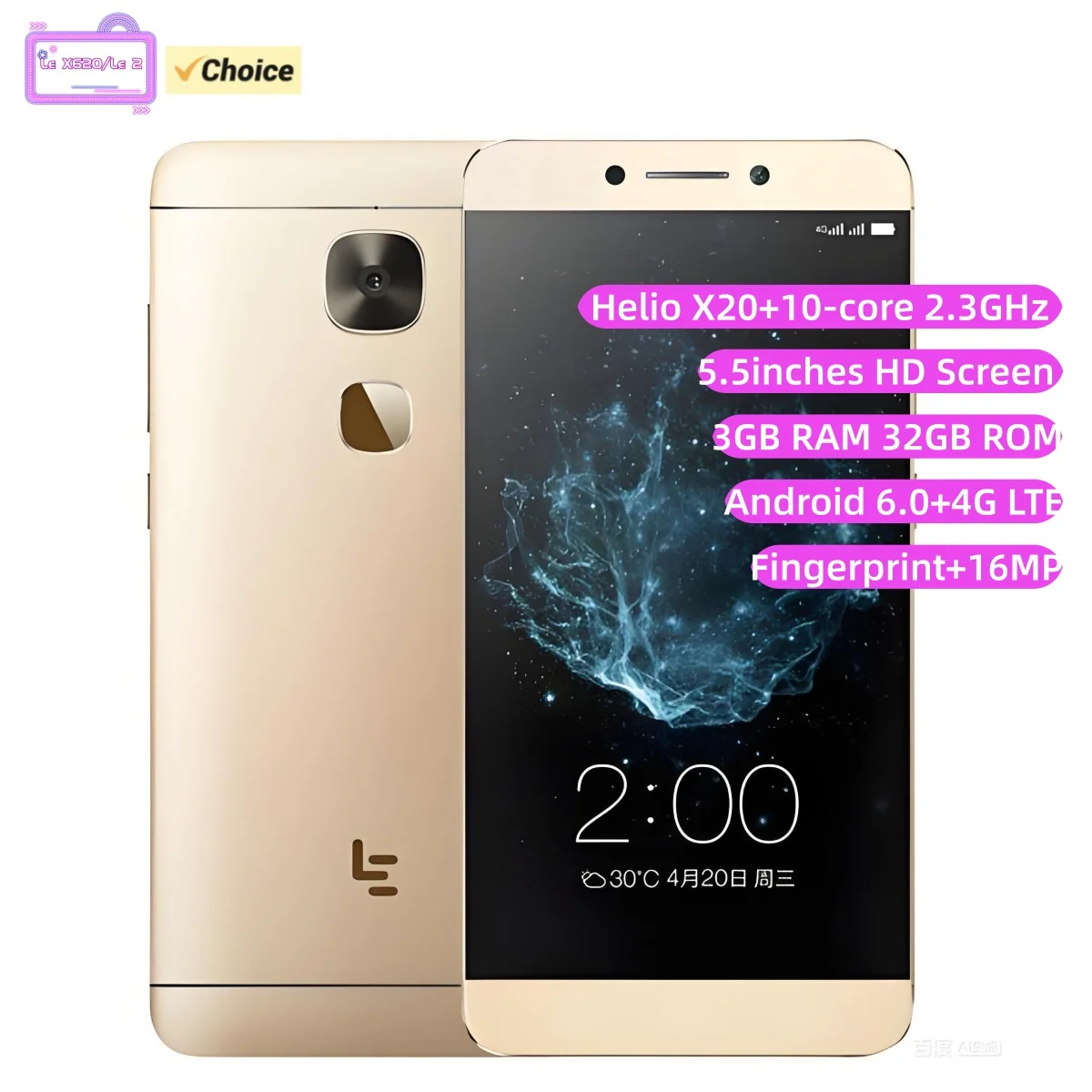 Le X620/Le 2 Smartphone 5.5inches 3GB RAM 32GB ROM Dual SIM Card 1920x1080 8MP+16MP Camera 3000mAh LTE 4G Android Mobile Phone