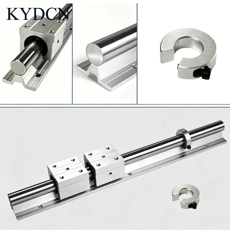SBR16 Aluminum Support Rail Set 2pcs Linear Guide + 4pcs SBR16UU Sliding Block + 4pcs Shaft Collar For CNC 3D Printer Parts