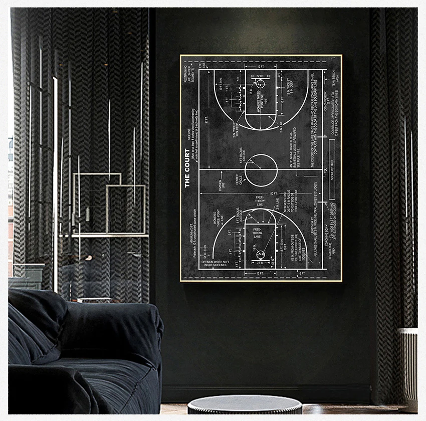 Patent Poster Soccer Coach Gift Boys Room Decor Sports Wall Art Prints Picture Soccer Field Blueprint Art Canvas Painting Soccer