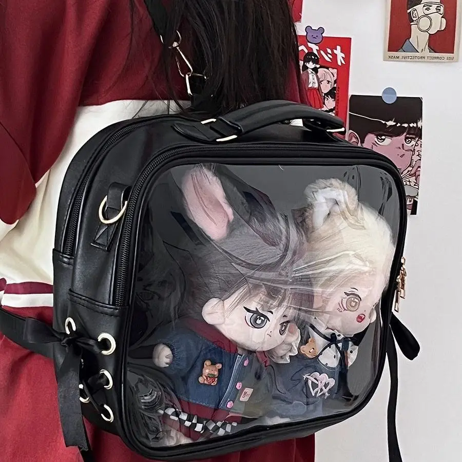 

Japanese Jk Lolita Preppy Style Student School Backpack Large Capacity Transparent Doll Itabag Fashion Commuter Y2k Shoulder Bag