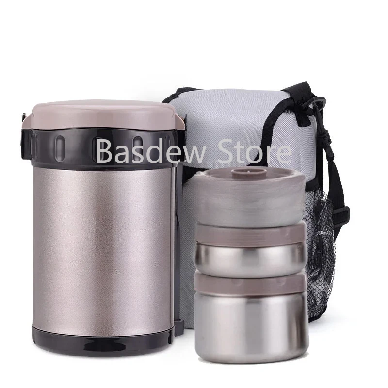 

304 Stainless Steel Lunch Box 3-Layer Vacuum Insulated Barrel