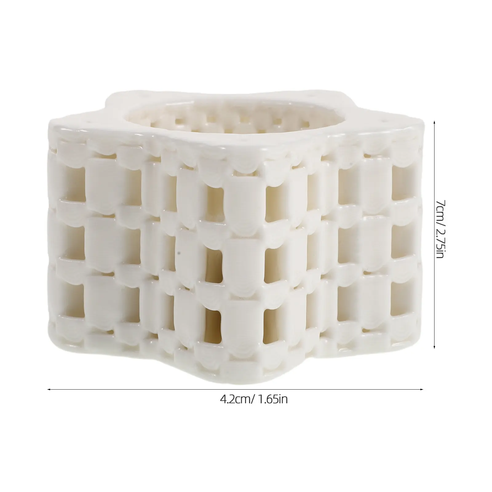 Hollow Ceramic Holder Intricate Cutout Star Openwork Retro Design Dining Table Centerpiece Wedding Decorative Candlestick