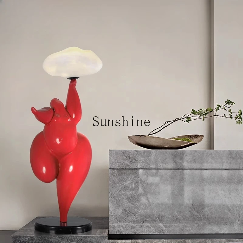 

Abstract figure sculpture ornament creative humanoid art floor luminous decoration