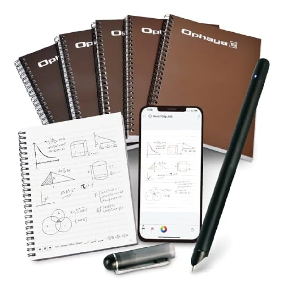 

Sync Smart Pen and A5 Notebook 5-Pack for Note Taking Gifts for Adults Women Men Coworkers Teachers Students Guest Friends Sync