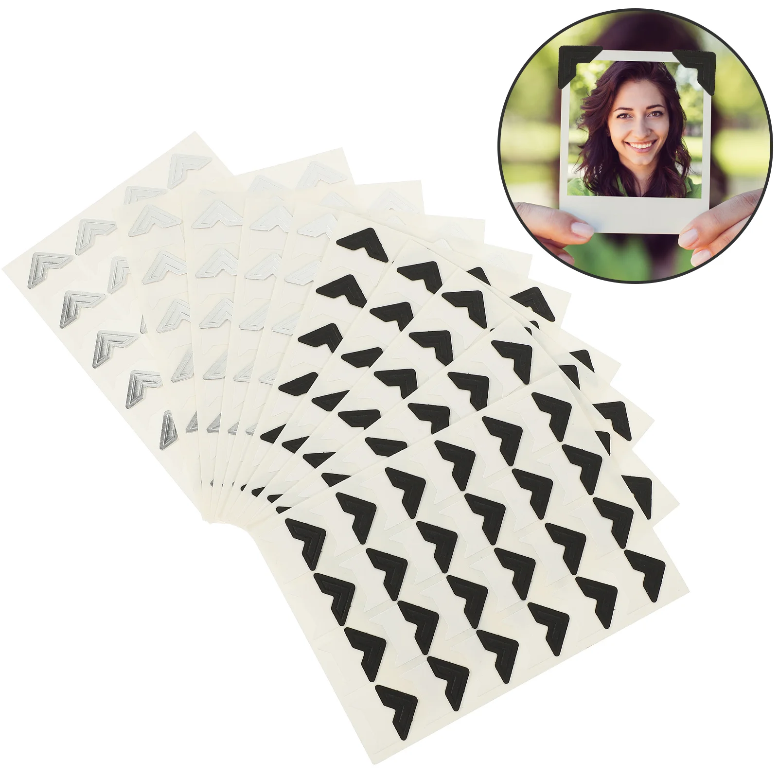 

DIY Photo Album Decor 10 Sheets Self Adhesive Photo Corners Scrapbooking Corner Stickers Organizer Picture Corners