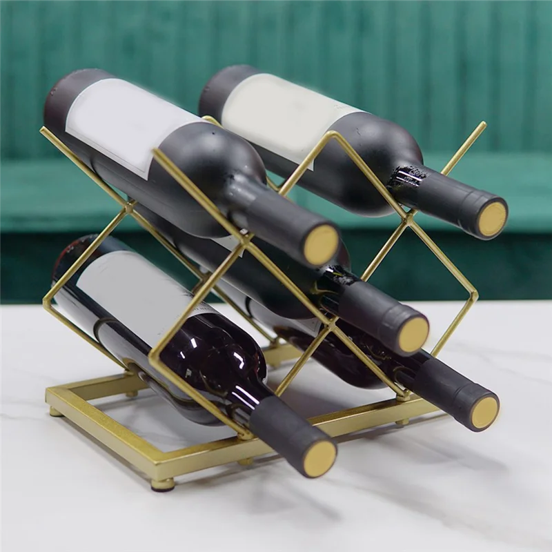 

Versatile Wrought Iron Gold Wine Rack Home Wine Storage Rack Wine Rack Ornament