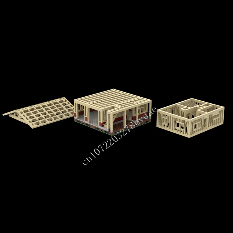 2337PCS Unfinished House 2 MOC Creative street view Model Building Blocks Architecture DIY Education Assembly Model Toys Gifts